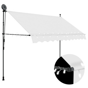 Diverse Hardware, Einziehbare Markise Handbetrieben mit LED 300 cm Creme, vidaXL Einziehbare Markise Handbetrieben mit LED 300 cm Creme