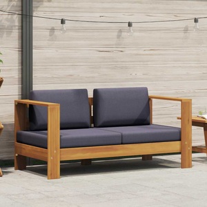 Diverse Hardware, Gartenbank mit Auflagen 140 cm Massivholz Akazie Grau