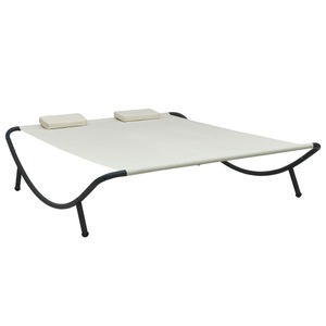 vidaXL Outdoor-Loungebett Stoff Cremeweiß
