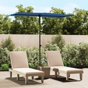 Diverse Hardware, Sonnenschirm mit Aluminium-Mast 180 x 130 cm Azurblau