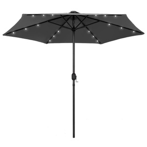 Diverse Hardware, Sonnenschirm mit LED-Leuchten & Aluminium-Mast 270 cm Anthrazit, vidaXL Sonnenschirm mit LED-Beleuchtung und Alu-Mast 270 cm Anthrazit