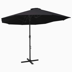 Diverse Hardware, Sonnenschirm mit Aluminium-Mast 460x270 cm Schwarz, vidaXL Sonnenschirm mit Aluminium-Mast 460x270 cm Schwarz