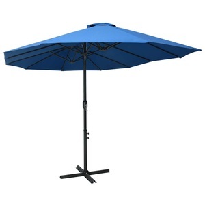 Diverse Hardware, Sonnenschirm mit Aluminium-Mast 460x270 cm Blau, 