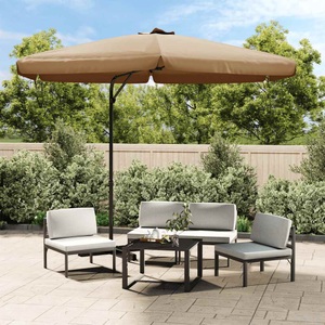 Diverse Hardware, Sonnenschirm mit Stahlmast 300 cm Taupe, vidaXL Sonnenschirm mit Stahl-Mast 300 cm Taupe