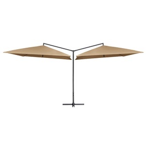 vidaXL, vidaXL Doppelsonnenschirm mit Stahlmast 250×250 cm Taupe, 