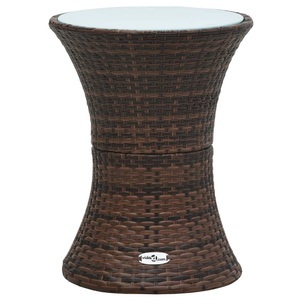Diverse Hardware, Garten-Beistelltisch Trommelform Braun Poly Rattan, 