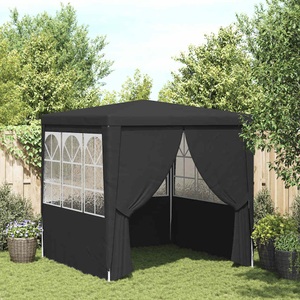 vidaXL, vidaXL Profi-Partyzelt mit Seitenwänden 2,5×2,5m Anthrazit 90 g/m²