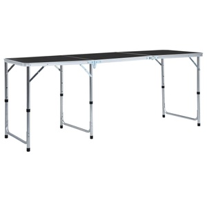 Diverse Hardware, Klappbarer Campingtisch Grau Aluminium 180 x 60 cm, vidaXL Klappbarer Campingtisch Grau Aluminium 180 x 60 cm