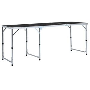 Diverse Hardware, Klappbarer Campingtisch Grau Aluminium 180 x 60 cm, vidaXL Klappbarer Campingtisch Grau Aluminium 180 x 60 cm