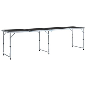 Diverse Hardware, Klappbarer Campingtisch Grau Aluminium 240 x 60 cm, vidaXL Klappbarer Campingtisch Grau Aluminium 240 x 60 cm