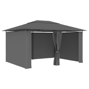 vidaXL, vidaXL Gartenpavillon mit Vorhängen 4 x 3 m Anthrazit