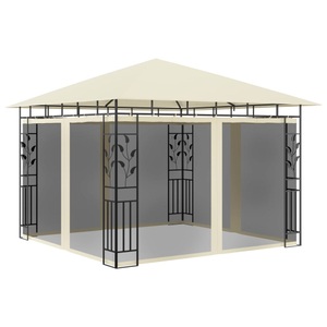 vidaXL, vidaXL Pavillon mit Moskitonetz 3x3x2,73 m Creme 180 g/m²