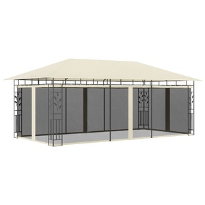vidaXL, vidaXL Pavillon mit Moskitonetz 6x3x2,73 m Creme