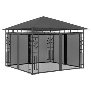vidaXL, vidaXL Pavillon mit Moskitonetz 3x3x2,73 m Anthrazit 180 g/m²