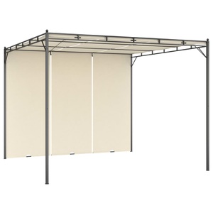 vidaXL, vidaXL Gartenpavillon mit Seitenvorhang 3x3x2,25 m Creme
