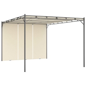 vidaXL, vidaXL Gartenpavillon mit Seitenvorhang 4x3x2,25 m Creme