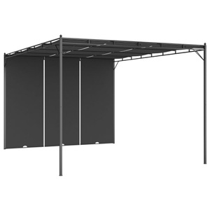 vidaXL, vidaXL Gartenpavillon mit Seitenvorhang 4x3x2,25 m Anthrazit