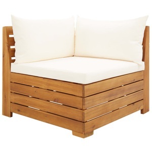 Diverse Hardware, Modular-Sofa-Eckelement 1 Stk. mit Kissen Akazien Massivholz