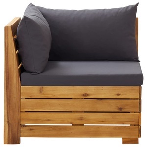 Diverse Hardware, Modular-Ecksofa 1 Stk. mit Auflagen Massivholz Akazie, 