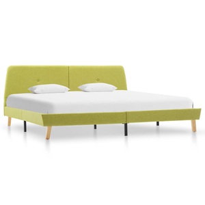 vidaXL, vidaXL Bettgestell Grün Stoff 160x200 cm, 