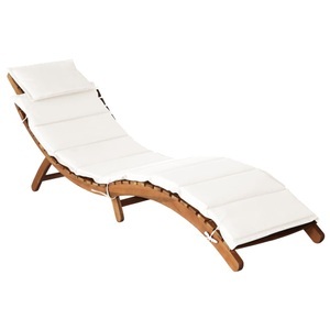 Diverse Hardware, Sonnenliege mit Auflage Massivholz Akazie Creme, vidaXL Sonnenliege mit Auflage Massivholz Akazie Creme