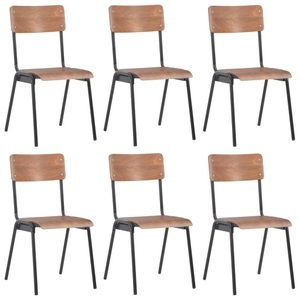 vidaXL, vidaXL Esszimmerstühle 6 Stk. Braun Sperrholz, 
