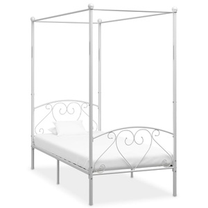 Diverse Hardware, Himmelbett-Gestell Weiss Metall 100 x 200 cm