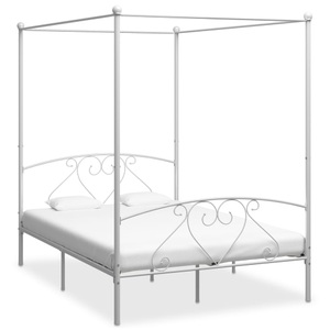 Diverse Hardware, Himmelbett-Gestell Weiss Metall 160 x 200 cm