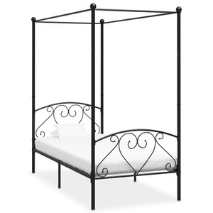 Diverse Hardware, Himmelbett-Gestell Schwarz Metall 120 x 200 cm