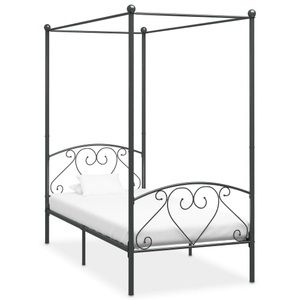 Diverse Hardware, Himmelbett-Gestell Grau Metall 90 x 200 cm