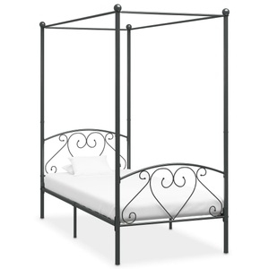 Diverse Hardware, Himmelbett-Gestell Grau Metall 90 x 200 cm