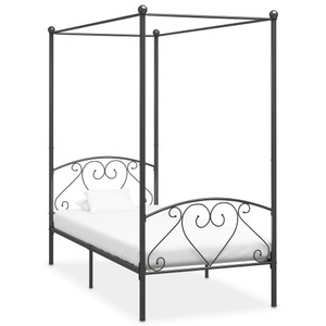 Diverse Hardware, Himmelbett-Gestell Grau Metall 100 x 200 cm
