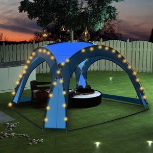 vidaXL, vidaXL Partyzelt mit LED und 4 Seitenwänden 3,6 x 3,6 x 2,3 m Blau, vidaXL Partyzelt mit LED und 4 Seitenwänden 3,6x3,6x2,3 m Blau