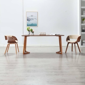 vidaXL, vidaXL Esszimmerstühle 2 Stk. Creme Bugholz und Kunstleder, vidaXL Esszimmerstühle 2 Stk. Creme Bugholz und Kunstleder