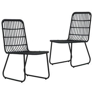 vidaXL, vidaXL Gartenstühle 2 Stk. Poly Rattan Schwarz, vidaXL Gartenstühle 2 Stk. Poly Rattan Schwarz
