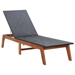 Diverse Hardware, Sonnenliege Poly Rattan und Akazie Massivholz, vidaXL Sonnenliege Poly Rattan und Akazie Massivholz