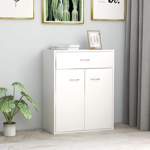 vidaXL, vidaXL Sideboard Weiß 60 x 30 x 75 cm Spanplatte, vidaXL Sideboard Weiß 60x30x75 cm Holzwerkstoff