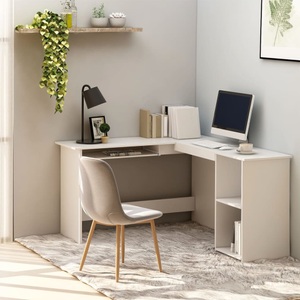vidaXL, vidaXL Eckschreibtisch in L-Form Weiß 120×140×75 cm Spanplatte