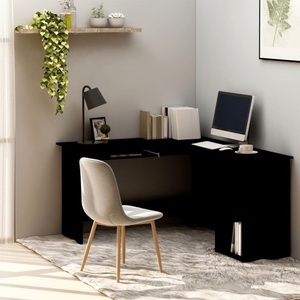 vidaXL, vidaXL Eckschreibtisch in L-Form Schwarz 120×140×75 cm Spanplatte, vidaXL Eckschreibtisch in L-Form Schwarz 120x140x75 cm Holzwerkstoff