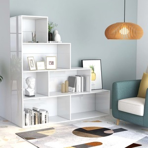vidaXL, vidaXL Bücherregal/Raumteiler Hochglanz-Weiß 155x24x160 cm Spanplatte