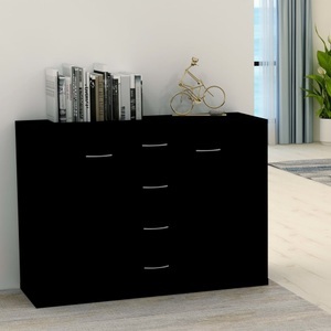vidaXL, vidaXL Sideboard Schwarz 88×30×65 cm Spanplatte