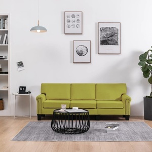 vidaXL, vidaXL 3-Sitzer-Sofa Grün Stoff, 
