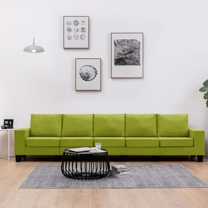 vidaXL, vidaXL 5-Sitzer-Sofa Grün Stoff, 