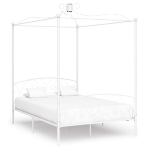 Diverse Hardware, Himmelbett-Gestell Weiss Metall 120 x 200 cm