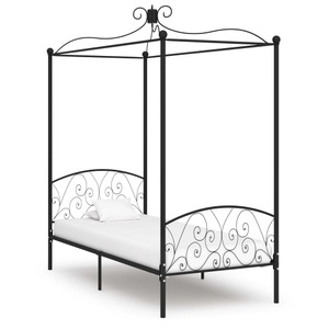 Diverse Hardware, Himmelbett-Gestell Schwarz Metall 100 x 200 cm