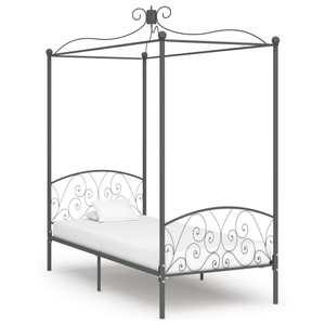 Diverse Hardware, Himmelbett-Gestell Grau Metall 90 x 200 cm