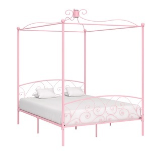 Diverse Hardware, Himmelbett-Gestell Rosa Metall 180 x 200 cm