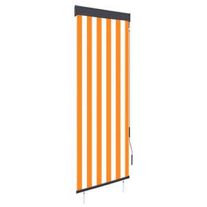 vidaXL, vidaXL Außenrollo 60 x 250 cm Weiß und Orange, vidaXL Außenrollo 60 x 250 cm Weiß und Orange