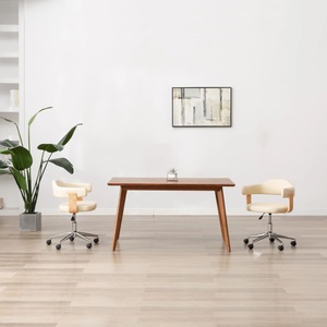 Diverse Hardware, Esszimmerstuhl Drehbar Creme Bugholz und Kunstleder, vidaXL Esszimmerstuhl Drehbar Creme Bugholz und Kunstleder