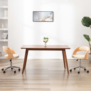 Diverse Hardware, Esszimmerstuhl Drehbar Creme Bugholz und Kunstleder, 